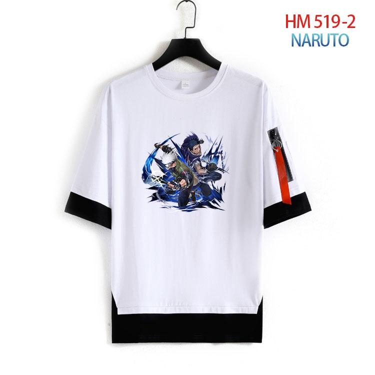 Naruto round neck fake two loose T-shirts from S to 4XL HM 519 2