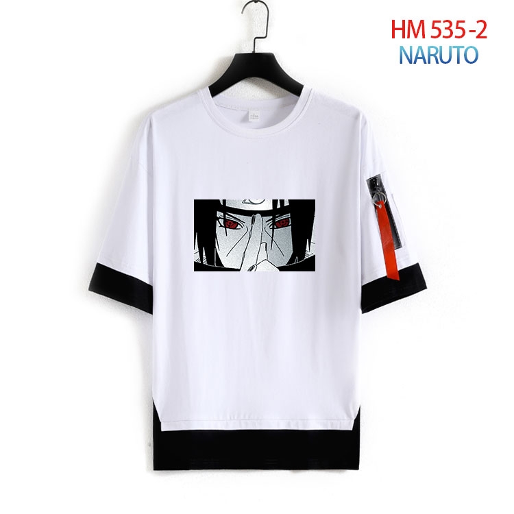 Naruto round neck fake two loose T-shirts from S to 4XL HM 535 2