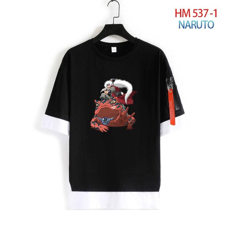Naruto round neck fake two loose T-shirts from S to 4XL HM 537 1