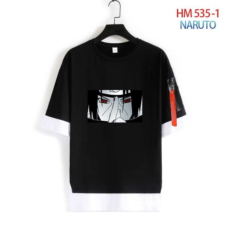 Naruto round neck fake two loose T-shirts from S to 4XL HM 535 1