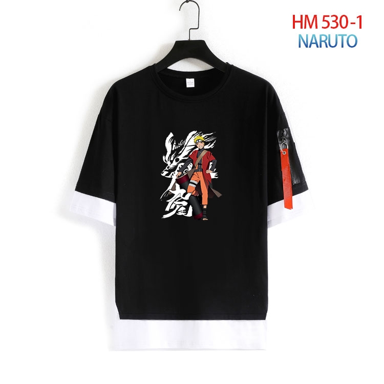 Naruto round neck fake two loose T-shirts from S to 4XL HM 530 1