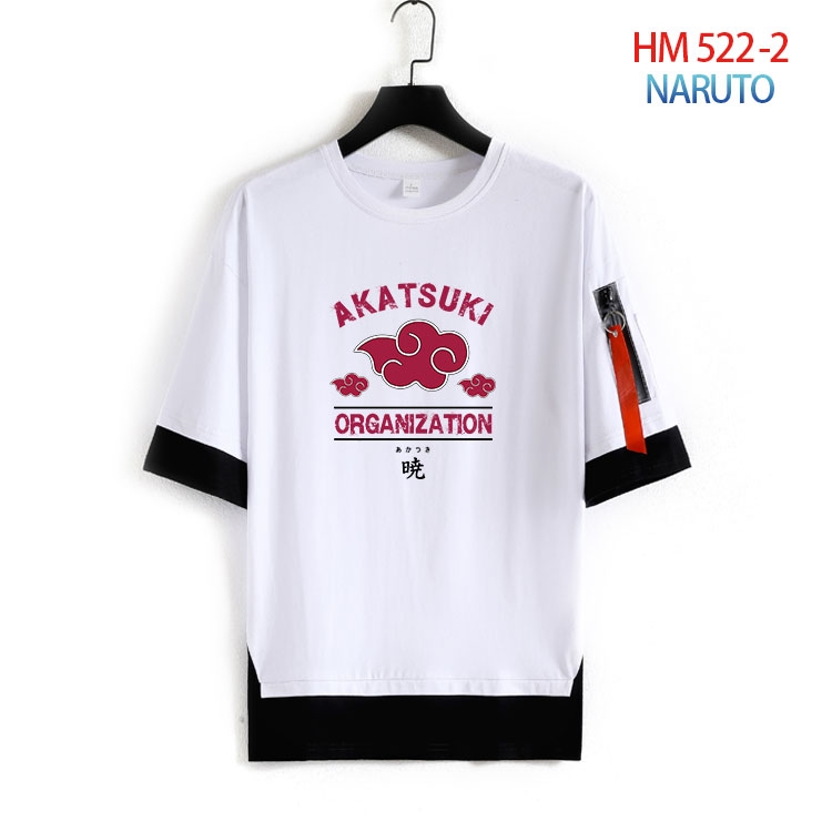 Naruto round neck fake two loose T-shirts from S to 4XL HM 522 2