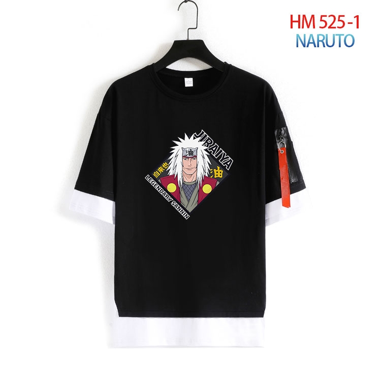 Naruto round neck fake two loose T-shirts from S to 4XL HM 525 1