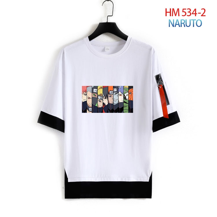 Naruto round neck fake two loose T-shirts from S to 4XL HM 534 2