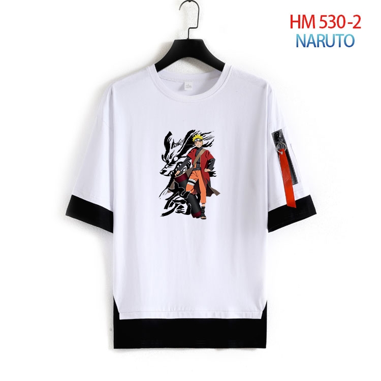 Naruto round neck fake two loose T-shirts from S to 4XL HM 530 2
