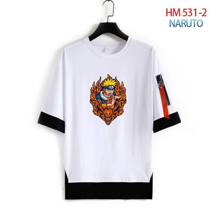Naruto round neck fake two loose T-shirts from S to 4XL HM 531 2