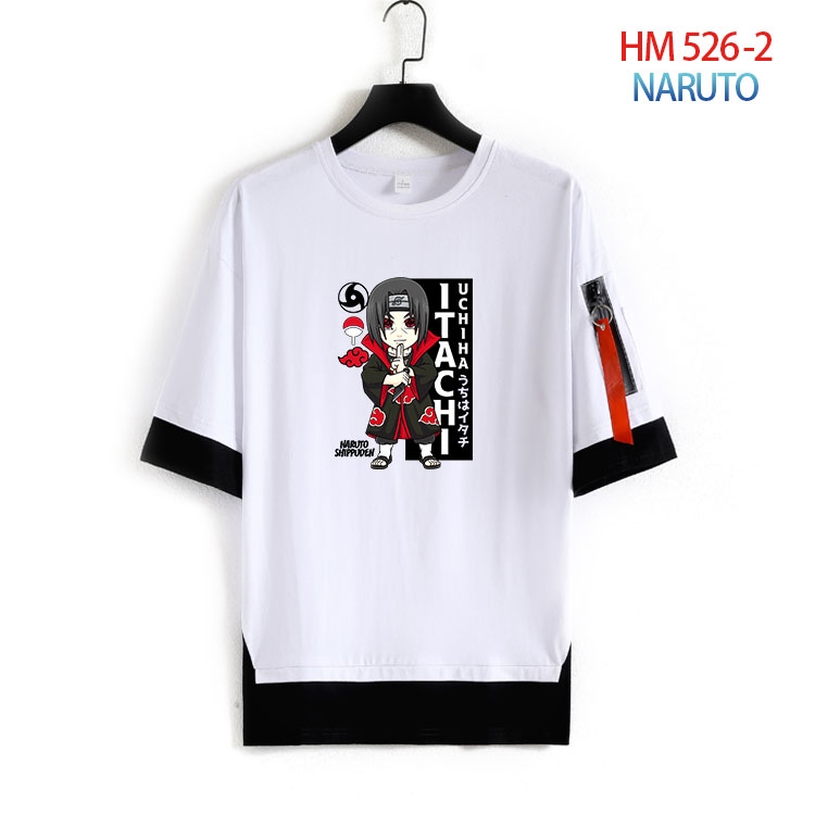 Naruto round neck fake two loose T-shirts from S to 4XL