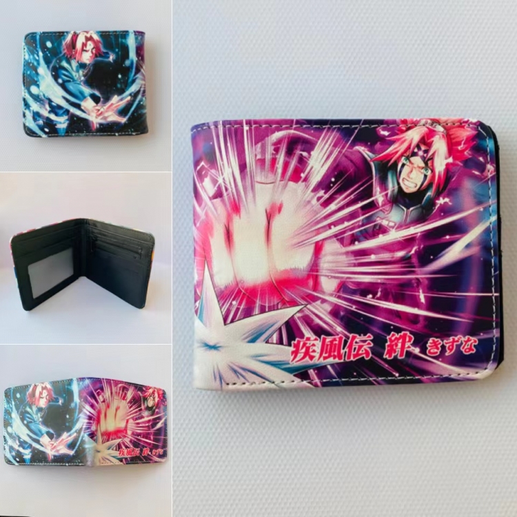 Naruto Full color  Two fold short card case wallet   623