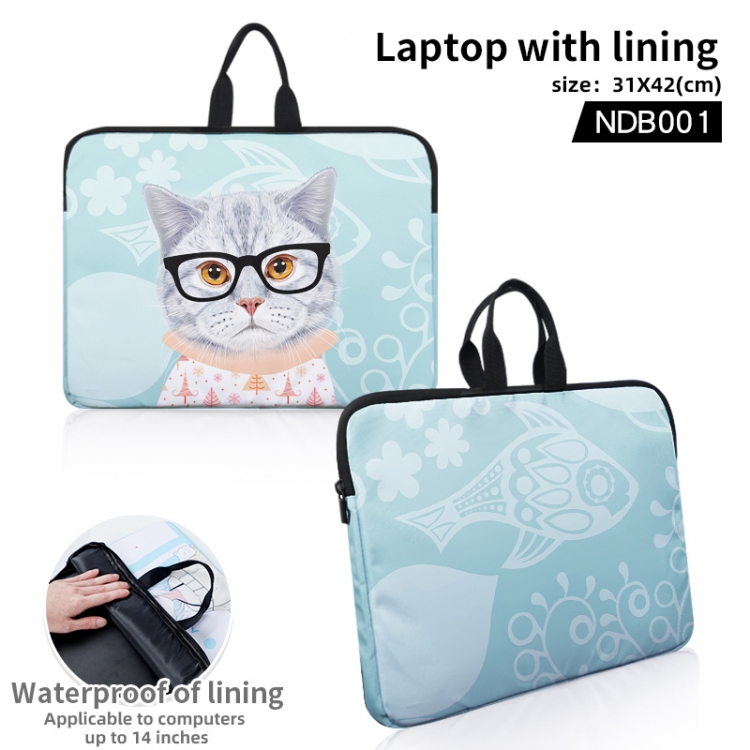 Cat cartoon computer liner bag (single style can be customized with pictures) NDB001