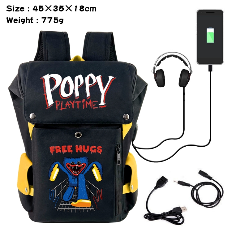 poppy playtime Flip Data USB Backpack Printed Student Backpack 45X35X18CM