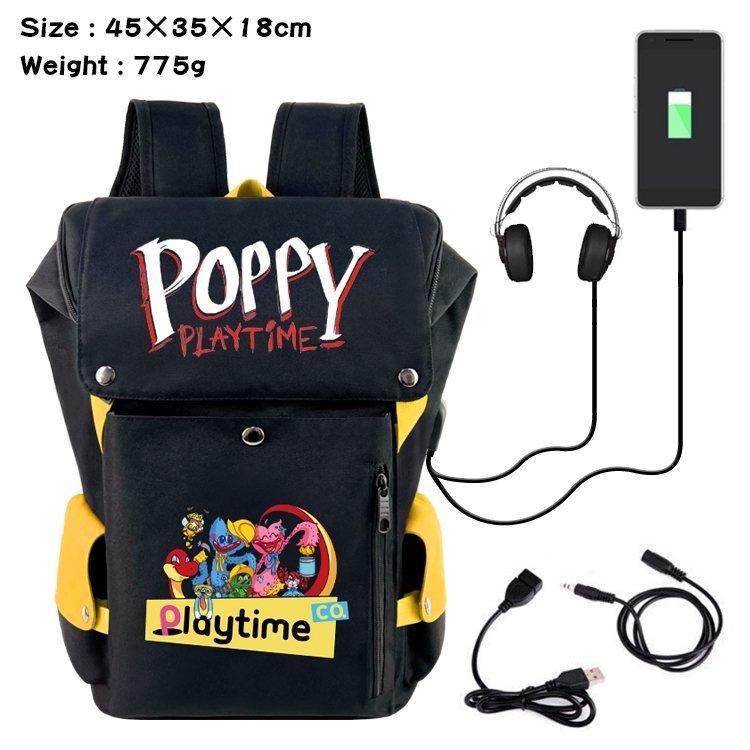 poppy playtime Flip Data USB Backpack Printed Student Backpack 45X35X18CM