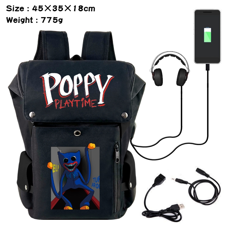 poppy playtime Flip Data USB Backpack Printed Student Backpack 45X35X18CM