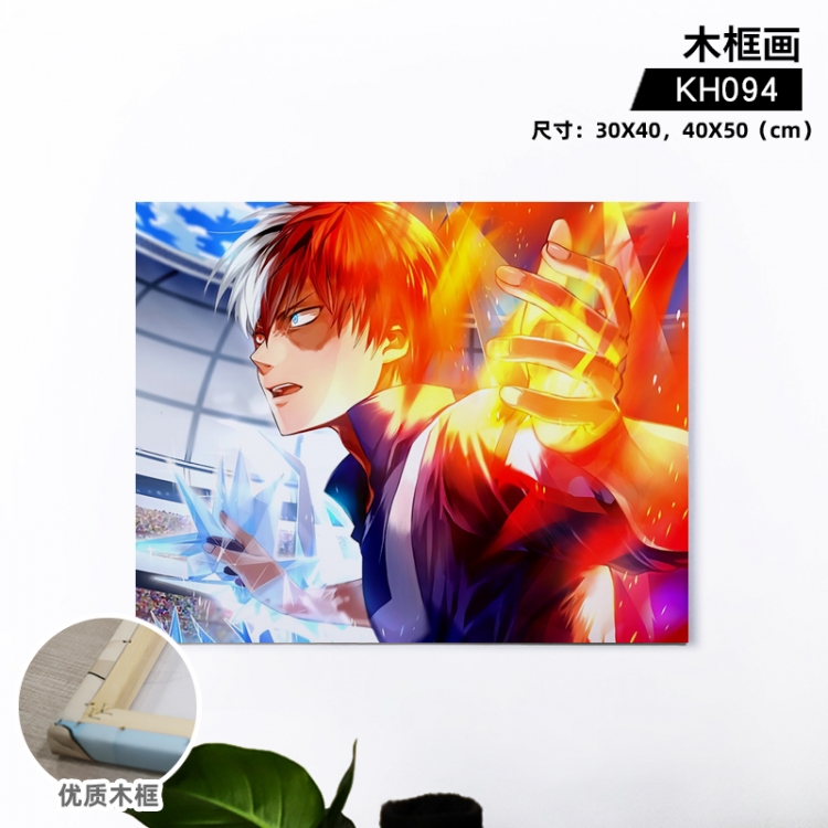 My Hero Academia Anime wooden frame painting 30X40cm support customized pictures  KH094