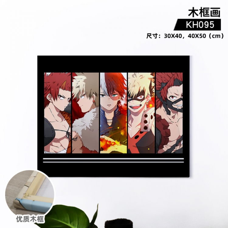 My Hero Academia Anime wooden frame painting 30X40cm support customized pictures  KH095
