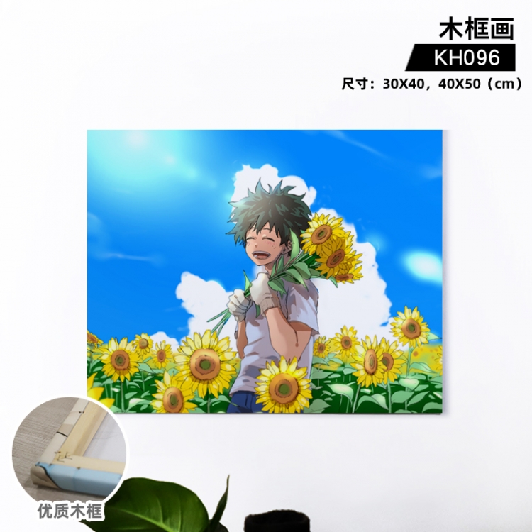 My Hero Academia Anime wooden frame painting 30X40cm support customized pictures  KH096