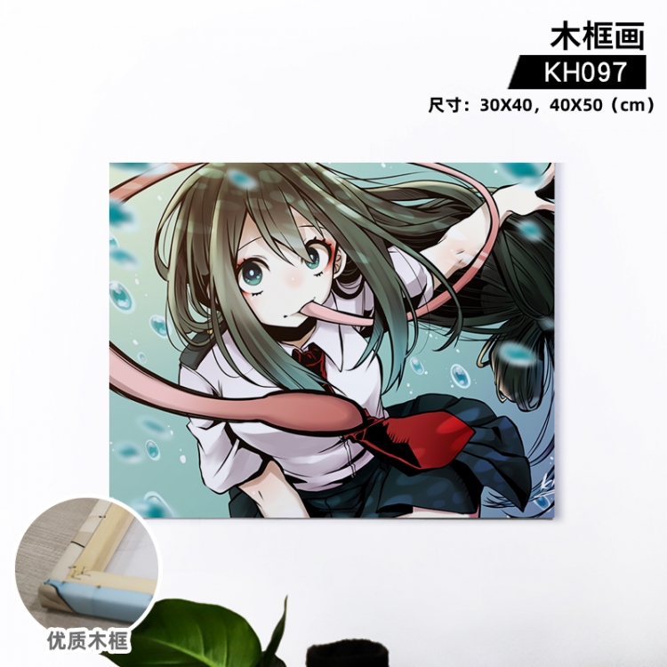 My Hero Academia Anime wooden frame painting 30X40cm support customized pictures  KH097