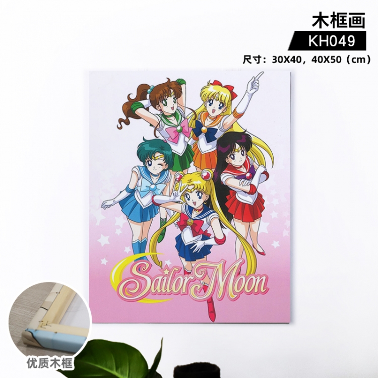 sailormoon Anime wooden frame painting 30X40cm support customized pictures KH049