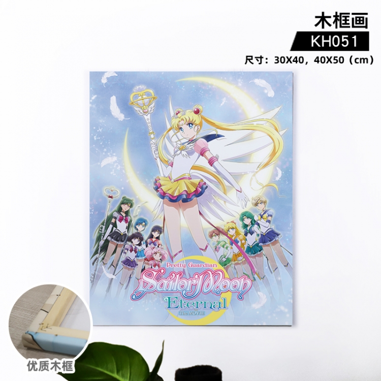 sailormoon Anime wooden frame painting 30X40cm support customized pictures KH051