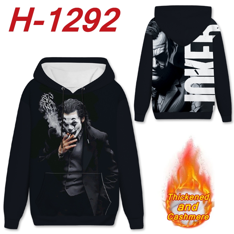 Suicide Squad Anime plus velvet padded pullover hooded sweater  from S to 4XL H-1292