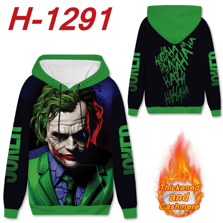 Suicide Squad Anime plus velvet padded pullover hooded sweater  from S to 4XL H-1291