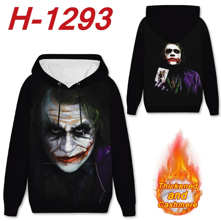 Suicide Squad Anime plus velvet padded pullover hooded sweater  from S to 4XL H-1293