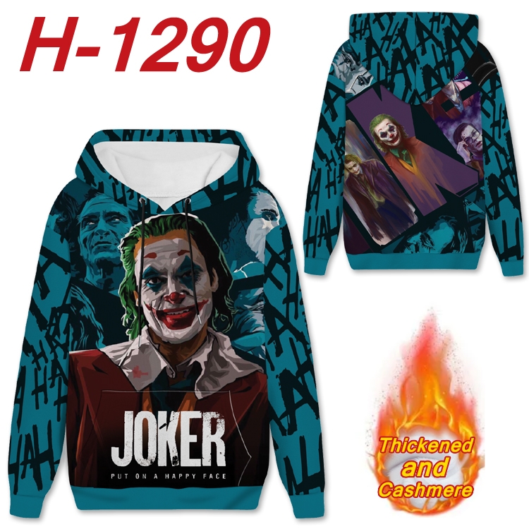 Suicide Squad Anime plus velvet padded pullover hooded sweater  from S to 4XL H-1290
