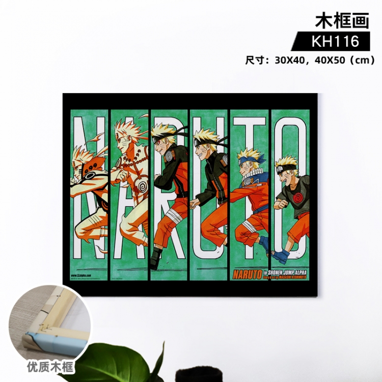 Naruto Anime wooden frame painting 30X40cm support customized pictures KH116