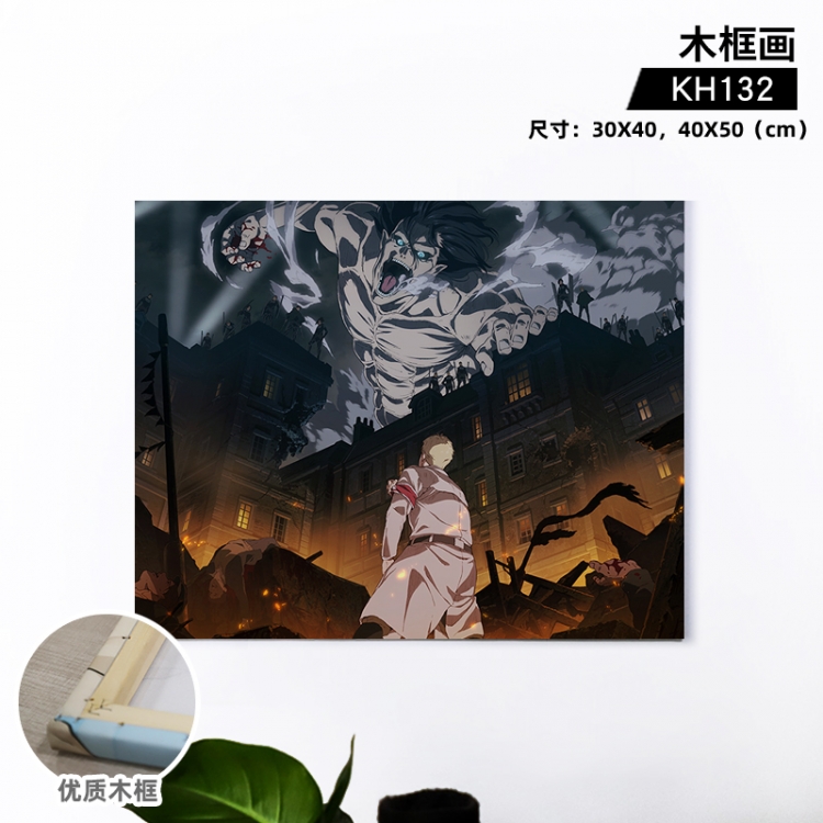 Shingeki no Kyojin Anime wooden frame painting 30X40cm support customized pictures KH132