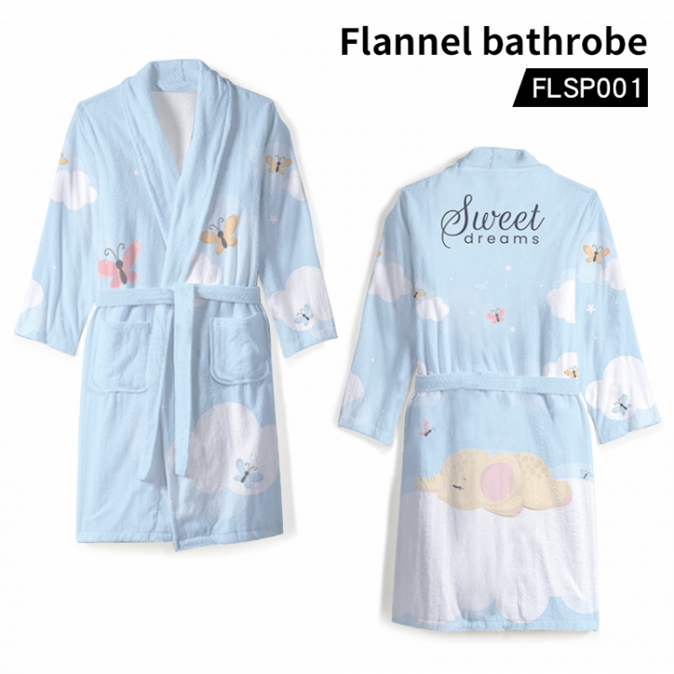 Animal pattern cartoon flannel nightgown FLSP001