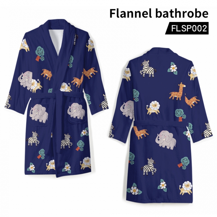 Animal pattern cartoon flannel nightgown FLSP002