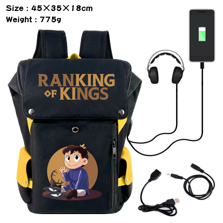 Kings Ranking  Flip Data USB Backpack Printed Student Backpack 45X35X18CM