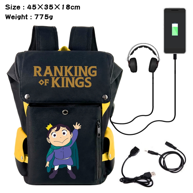 Kings Ranking  Flip Data USB Backpack Printed Student Backpack 45X35X18CM