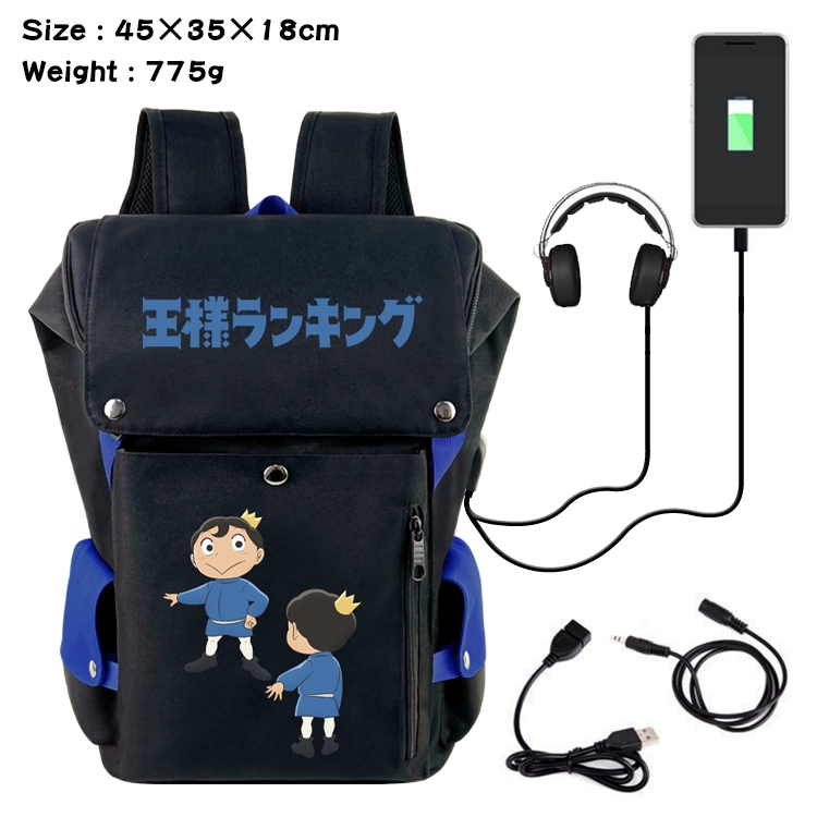Kings Ranking  Flip Data USB Backpack Printed Student Backpack 45X35X18CM