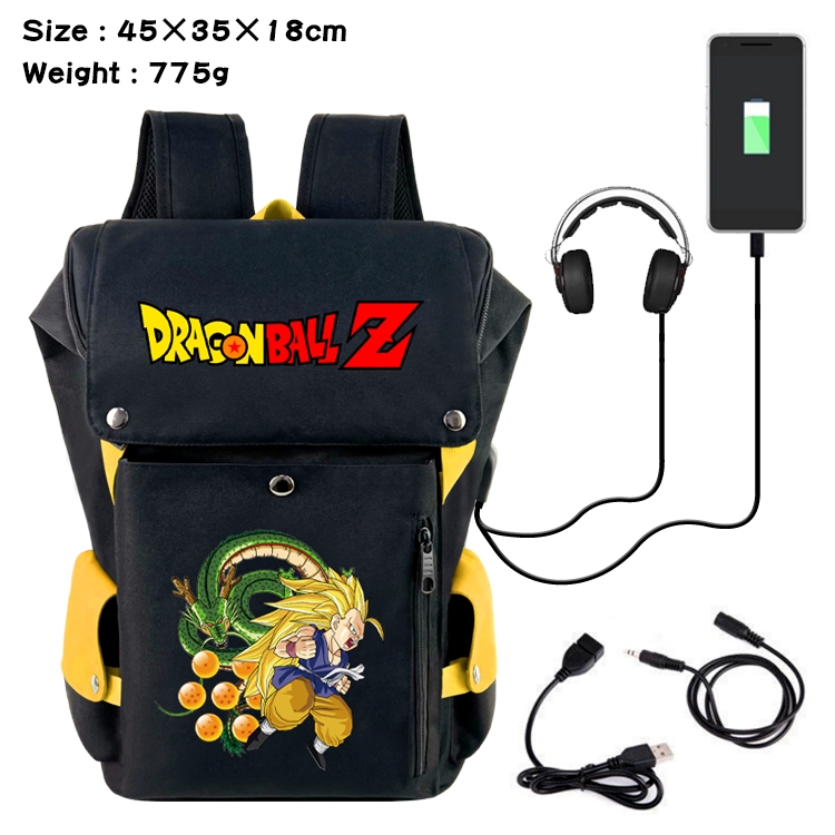 DRAGON BALL Flip Data USB Backpack Printed Student Backpack 45X35X18CM