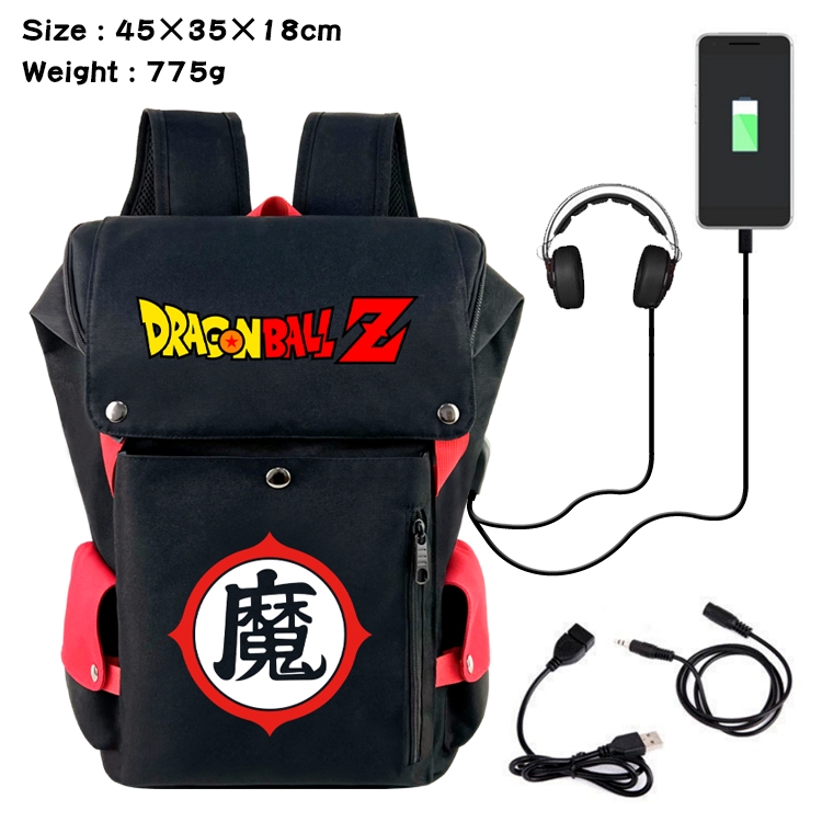 DRAGON BALL Flip Data USB Backpack Printed Student Backpack 45X35X18CM