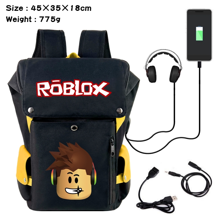 Roblox Flip Data USB Backpack Printed Student Backpack 45X35X18CM