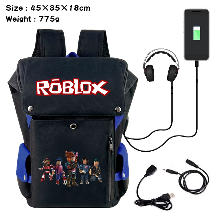 Roblox Flip Data USB Backpack Printed Student Backpack 45X35X18CM
