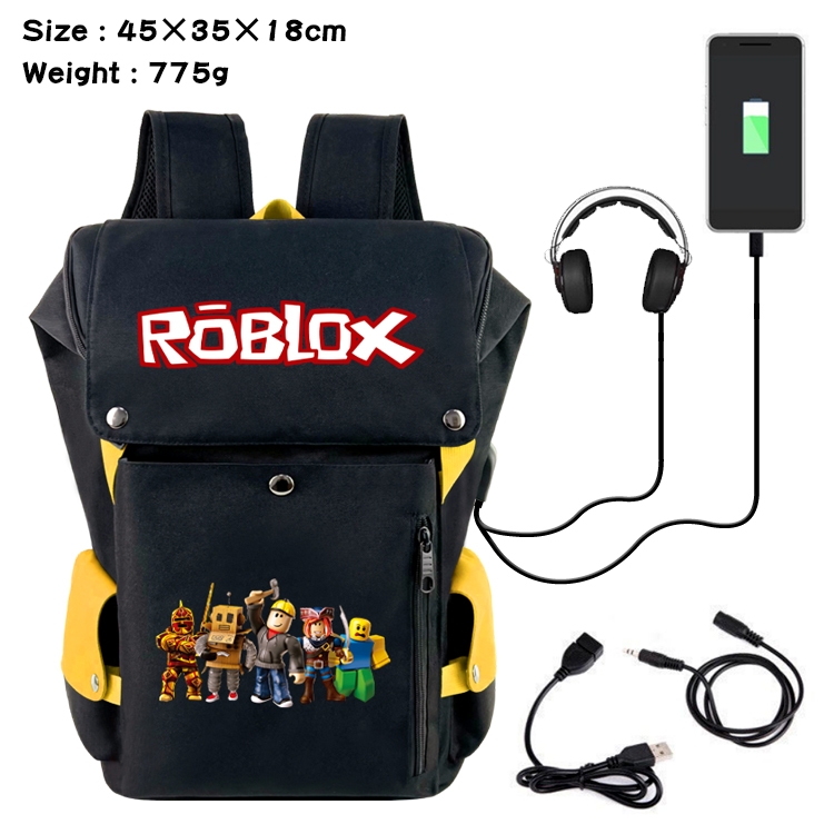 Roblox Flip Data USB Backpack Printed Student Backpack 45X35X18CM