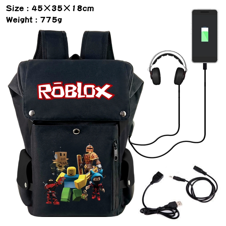 Roblox Flip Data USB Backpack Printed Student Backpack 45X35X18CM