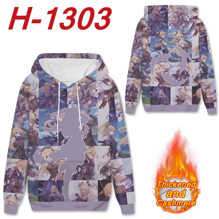 Genshin Impact  Anime plus velvet padded pullover hooded sweater  from S to 4XL H-1303