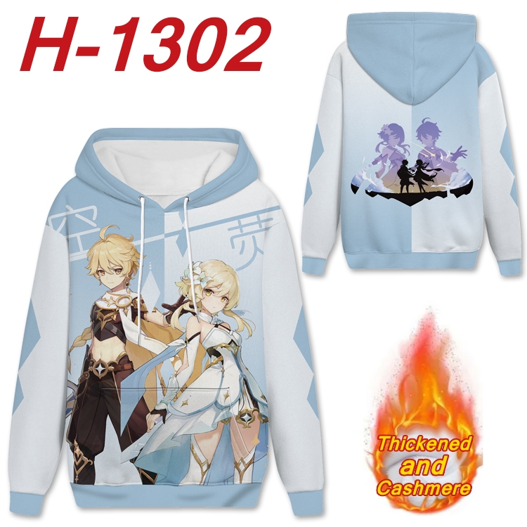 Genshin Impact  Anime plus velvet padded pullover hooded sweater  from S to 4XL H-1302