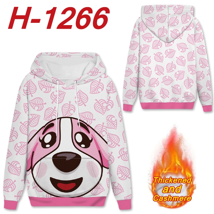 Animal Crossing Anime plus velvet padded pullover hooded sweater from S to 4XL H-1266