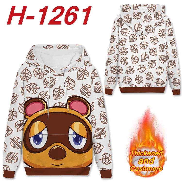 Animal Crossing Anime plus velvet padded pullover hooded sweater from S to 4XL  H-1261
