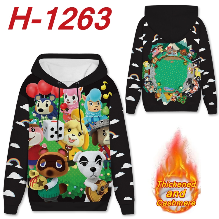 Animal Crossing Anime plus velvet padded pullover hooded sweater from S to 4XL  H-1263