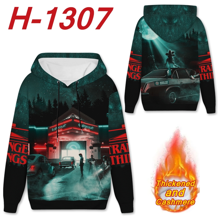 Stranger Things Anime plus velvet padded pullover hooded sweater from S to 4XL  H-1307