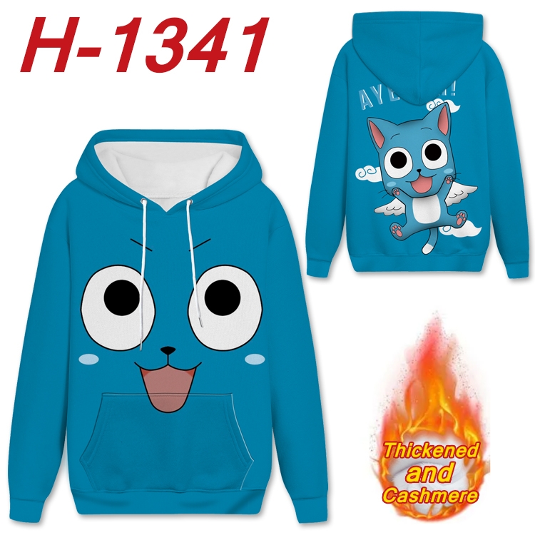 Fairy tail Anime plus velvet padded pullover hooded sweater from S to 4XL  H-1341