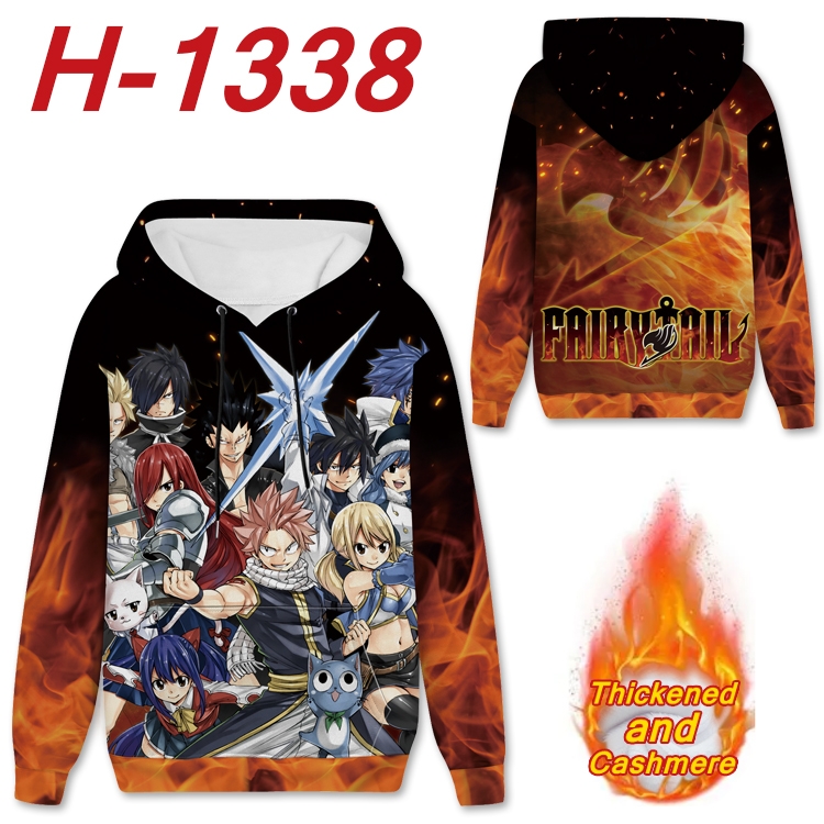 Fairy tail Anime plus velvet padded pullover hooded sweater from S to 4XL  H-1338