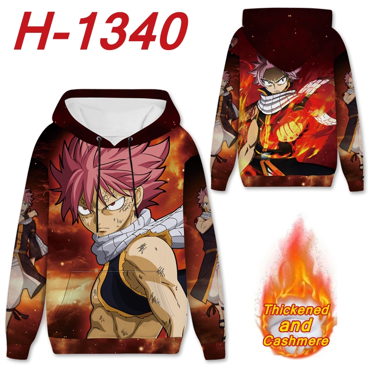 Fairy tail Anime plus velvet padded pullover hooded sweater from S to 4XL  H-1340
