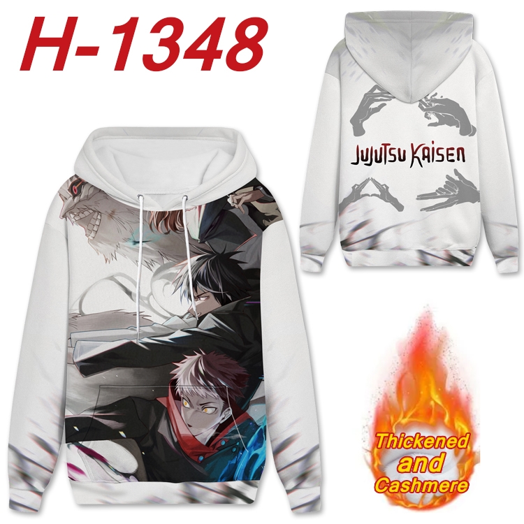 Jujutsu Kaisen Anime plus velvet padded pullover hooded sweater from S to 4XL  H-1348