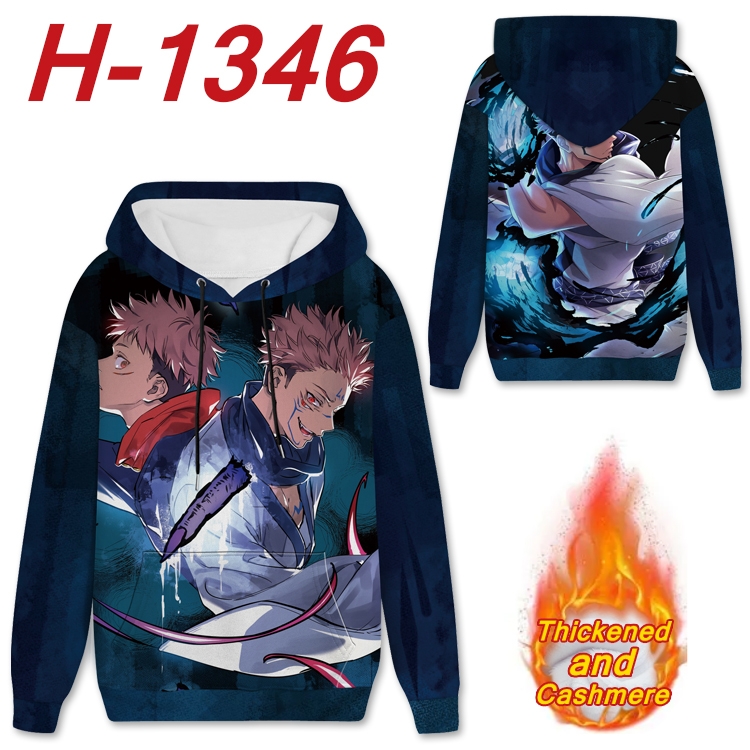 Jujutsu Kaisen Anime plus velvet padded pullover hooded sweater from S to 4XL  H-1346